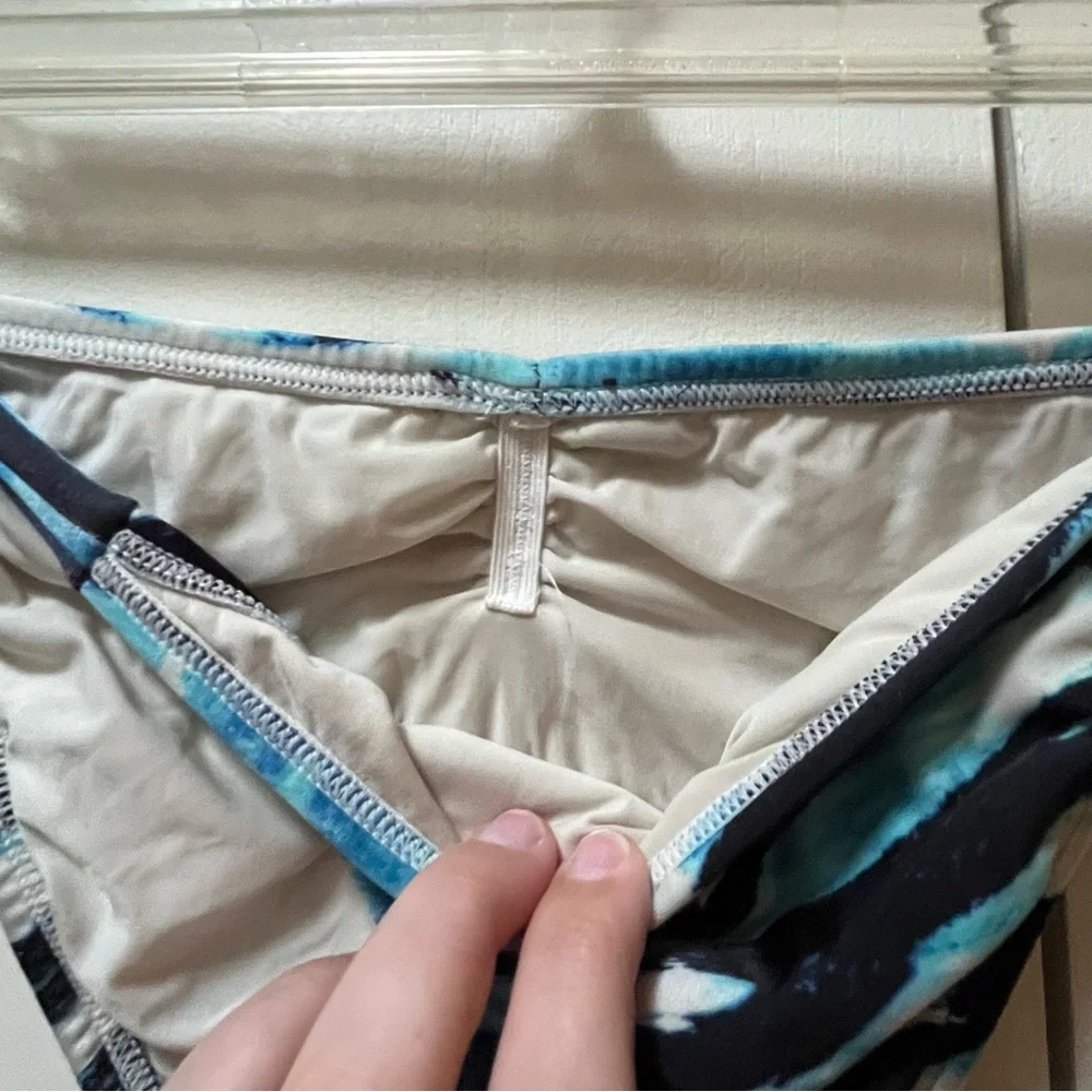 Blue and Black Tie-Dye Bikini Bottom